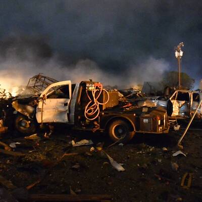 Explosion in Düngemittelfabrik in Texas 