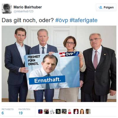 Internet lacht über ÖVP-Taferlgate