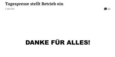 Tagespresse stellt Betrieb ein