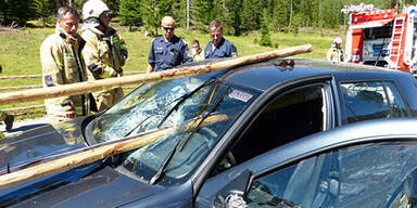Ehepaar bei schwerem Crash gepfählt 