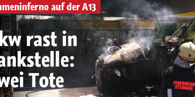 Tankstelle auf A13 brannte - zwei Tote