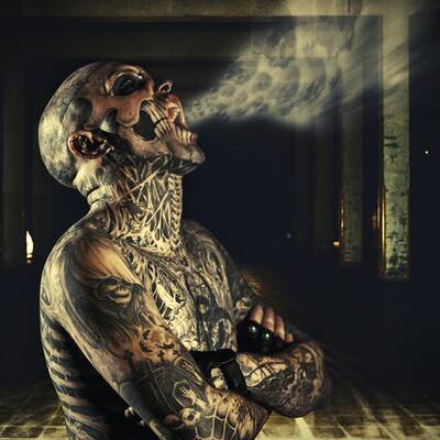 Wilde Gestalten bei Tatoo-Messe