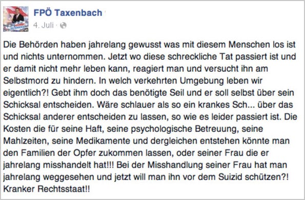 Wirbel um Facebook-Post von FPÖler