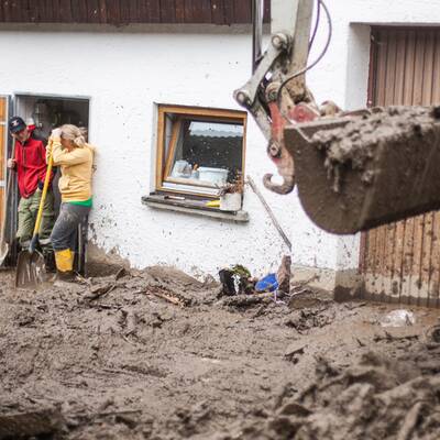 Aufräumen nach dem Hochwasser