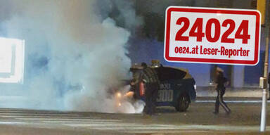 Taxi brannte auf Triester Stra&szlig;e aus