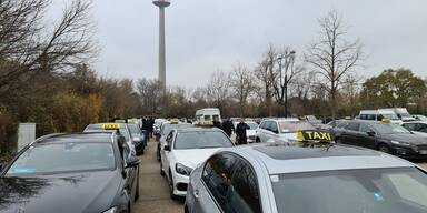 Taxi-Demo gegen Gelegenheitsverkehrsgesetz