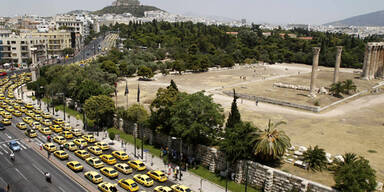 Griechische Taxler legten Verkehr lahm