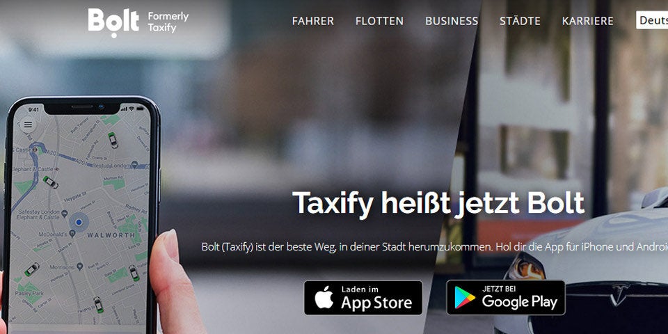 Taxify heißt in Wien jetzt Bolt