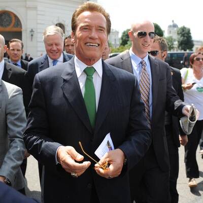Arnold Schwarzenegger in Wien gelandet