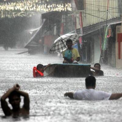 Land unter auf den Philippinen