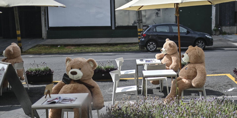 Teddybären für den Mindestabstand