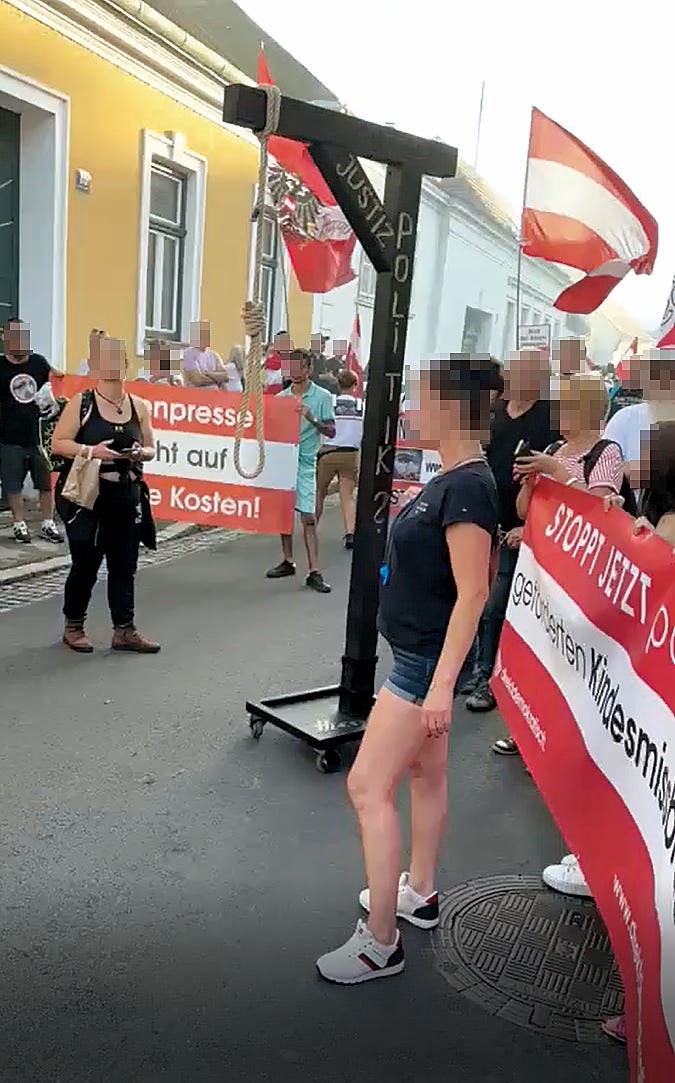 Demonstration gegen Teichtmeister in Langenlois (NÖ).