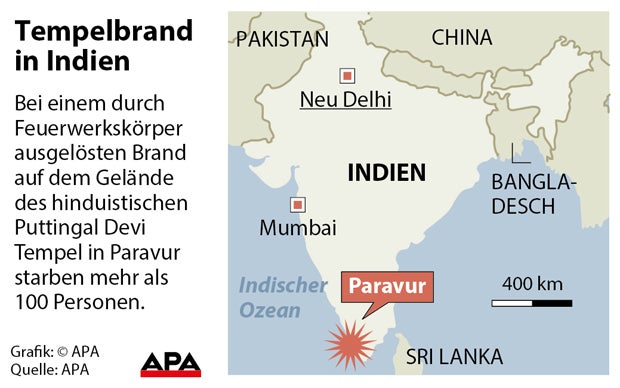 Über 100 Tote bei Tempel-Brand in Indien