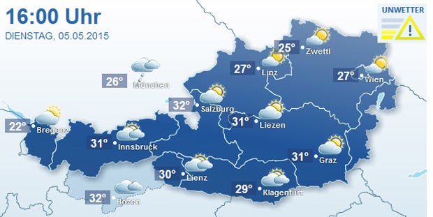 Hier wird es heute am wärmsten