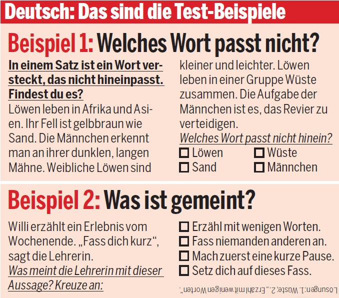 Testbeispiele Deutsch