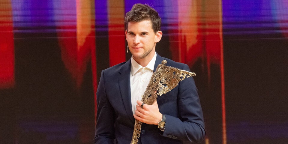 Geister-Gala. Wegen der Corona-Pandemie fehlten bei der Sporthilfe-Gala am 10. Oktober in der Marx-Halle VIPs und Gäste. Trotzdem holte sich Thiem die Trophäe als Sportler des Jahres persönlich ab.