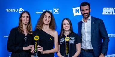 Anna-Maria Alexandri, Eirini-Marina Alexandri, Nina Skerbinz, LH-Stellvertreter Udo Landbauer&nbsp;