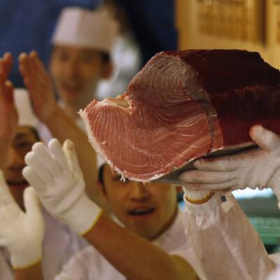 Der Restaurant-Betreiber Kiyoshi Kimura kaufte diesen Thunfisch für 1,3 Millionen Euro