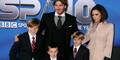 David & Victoria Beckham mit ihren Söhnen Brooklyn, Romeo und Cruz