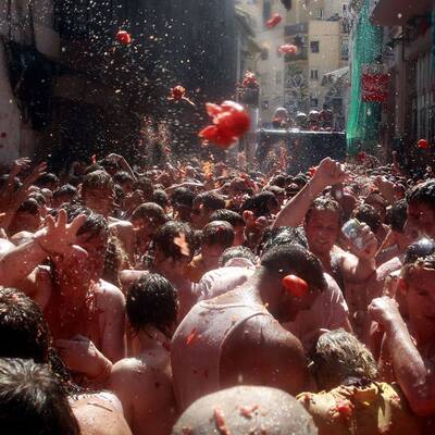 Tomatenschlacht in Spanien