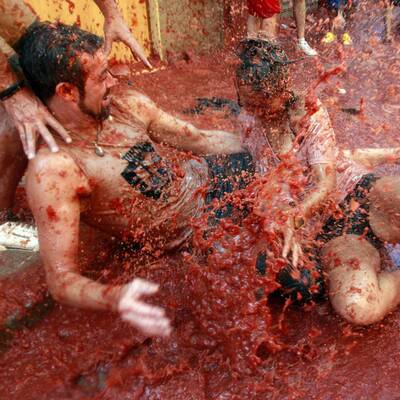 Tomatenschlacht in Spanien