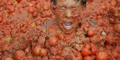 Tomatenschlacht in Kolumbien