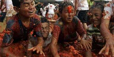 Tomatenschlacht in Kolumbien