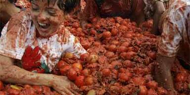 Tomatenschlacht in Kolumbien