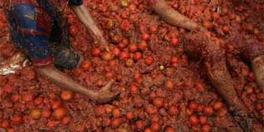 Tomatenschlacht in Kolumbien