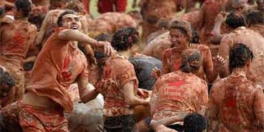 Tomatenschlacht in Kolumbien