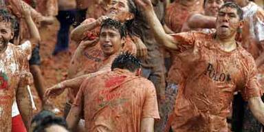 Tomatenschlacht in Kolumbien