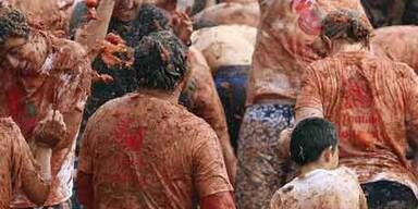 Tomatenschlacht in Kolumbien