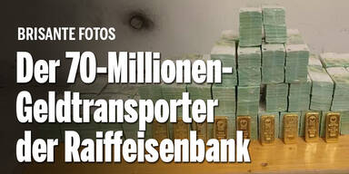 Fotos zeigen brisanten 70-Millionen-Geldtransporter der Raiffeisenbank