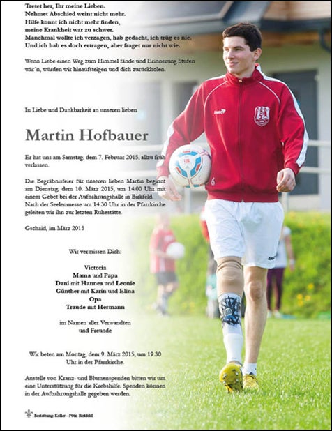 Abschied von Martin: Heute Begräbnis