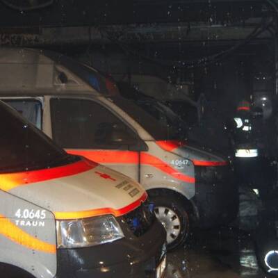 Brand in Feuerwehrhaus in Traun