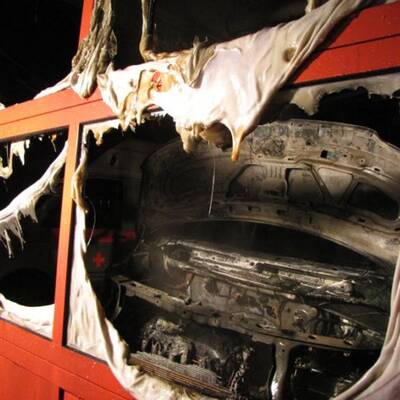 Brand in Feuerwehrhaus in Traun