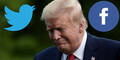 Trump mit Twitter und Facebook Icon