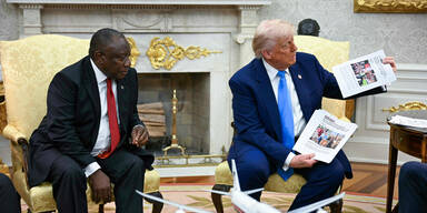 S&uuml;dafrikas Pr&auml;sident Cyril Ramaphosa und US-Pr&auml;sident Donald Trump