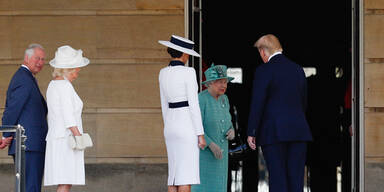 Hier empf&auml;ngt die Queen US-Pr&auml;sident Trump