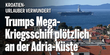 Kroatien-Urlauber verwundert: Trumps Mega-Kriegsschiff plötzlich an der Adria-Küste
