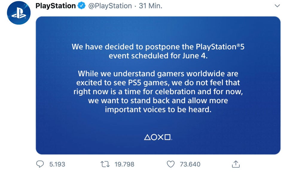 Sony sagt Präsentation der PS5-Games ab