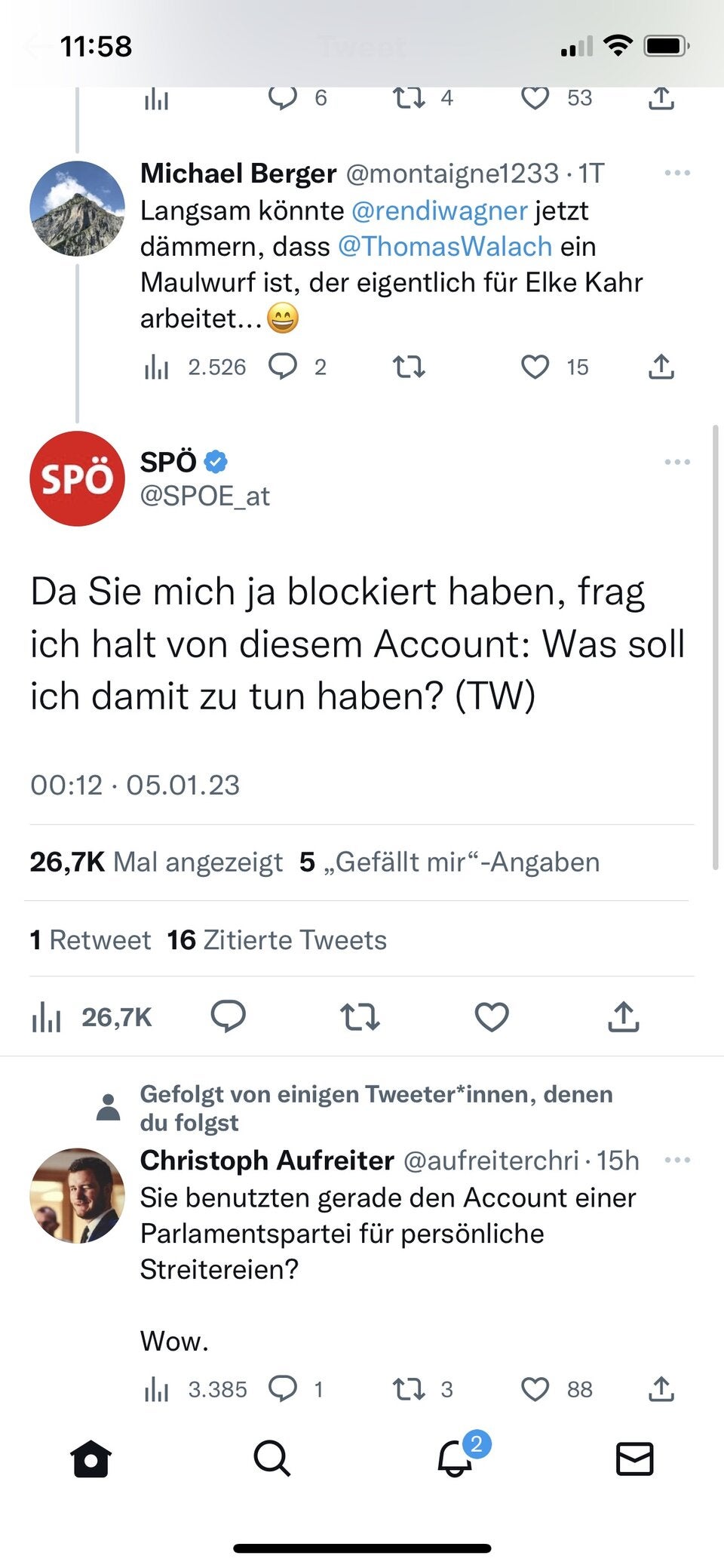 SPÖ-Mitarbeiter nützt Partei-Account für Privatstreit auf Twitter