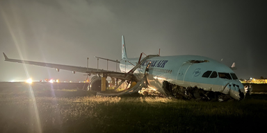 Flugzeug geriet auf Philippinen &uuml;ber Rollbahn hinaus