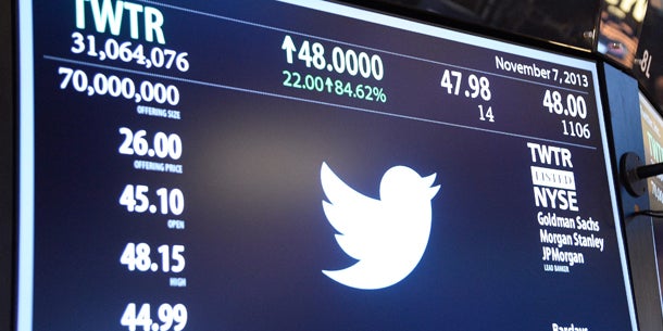 Twitter startet mit Kursfeuerwerk