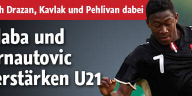 Alaba und Arnautovic verstärken U21-Team
