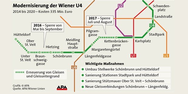 U4 fährt am Samstag und Sonntag nicht