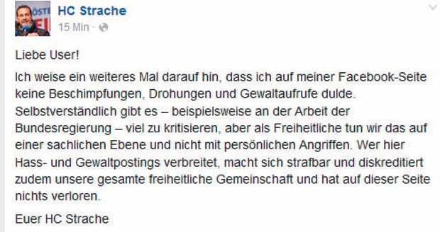FPÖ Strache Posting