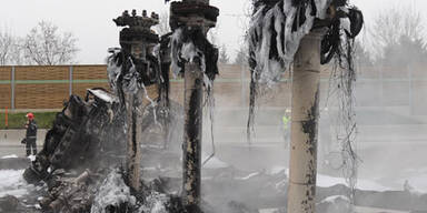 Tanklastwagen flog auf A2 in die Luft