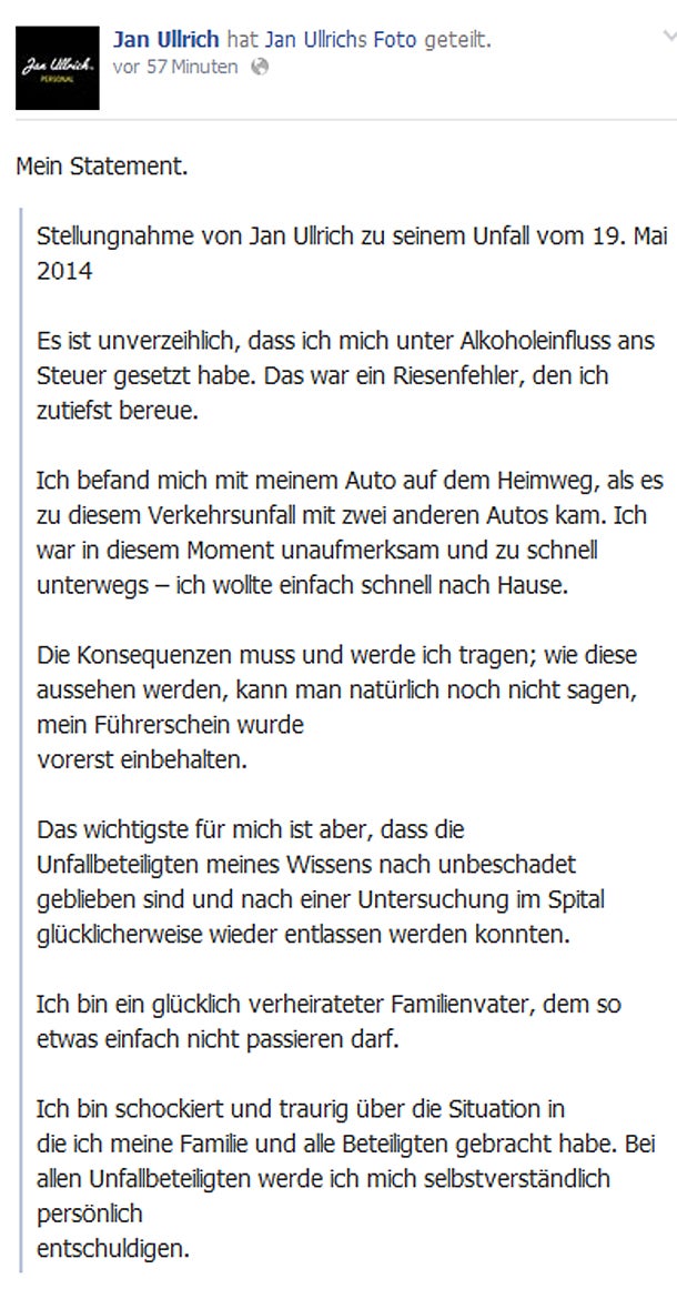 Jan Ullrich: Betrunkener Horror-Crash