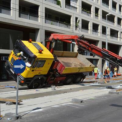 Spektakulärer Unfall in Wien